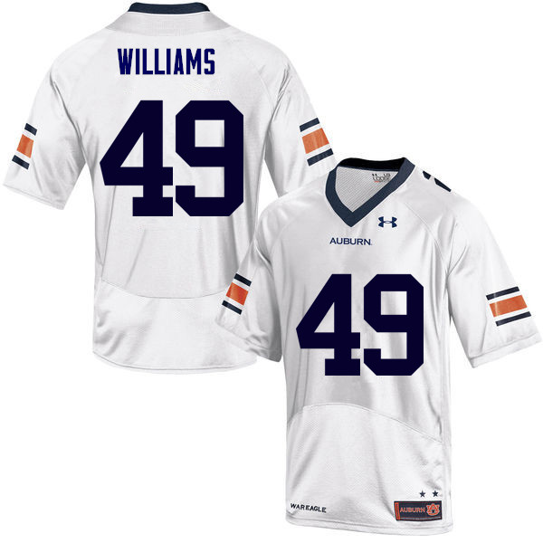 Men's Auburn Tigers #49 Darrell Williams White College Stitched Football Jersey